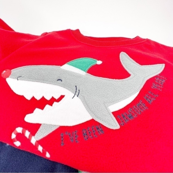 Christmas Shark Fleece Pajamas Set Carter’s Just One You Red Blue New NWT - Picture 2 of 4